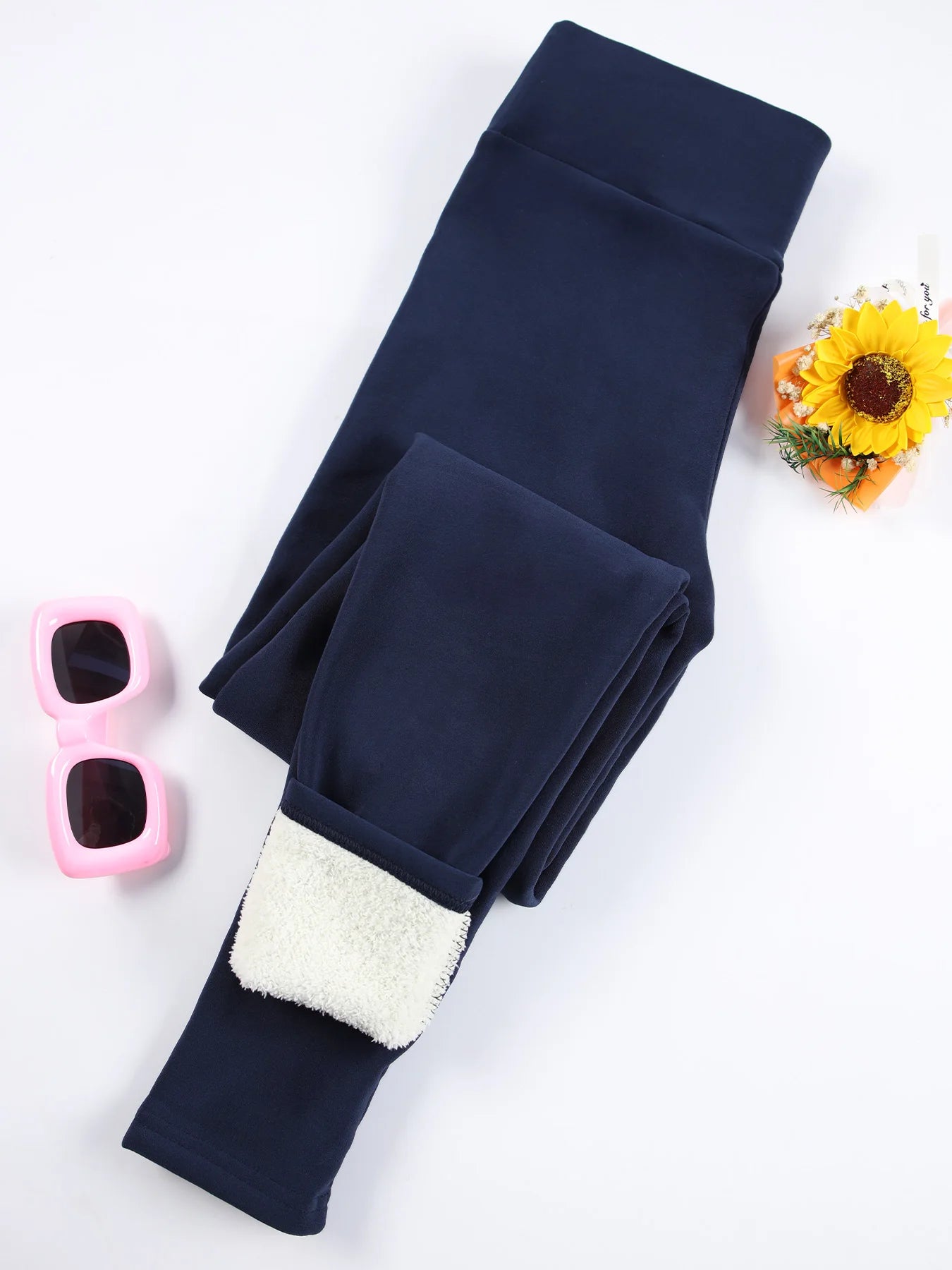 Women Fleece Lined Leggings Thermal Thick Winter Tummy Control Soft Pants High Waisted Velvet Leggings Casual Wear