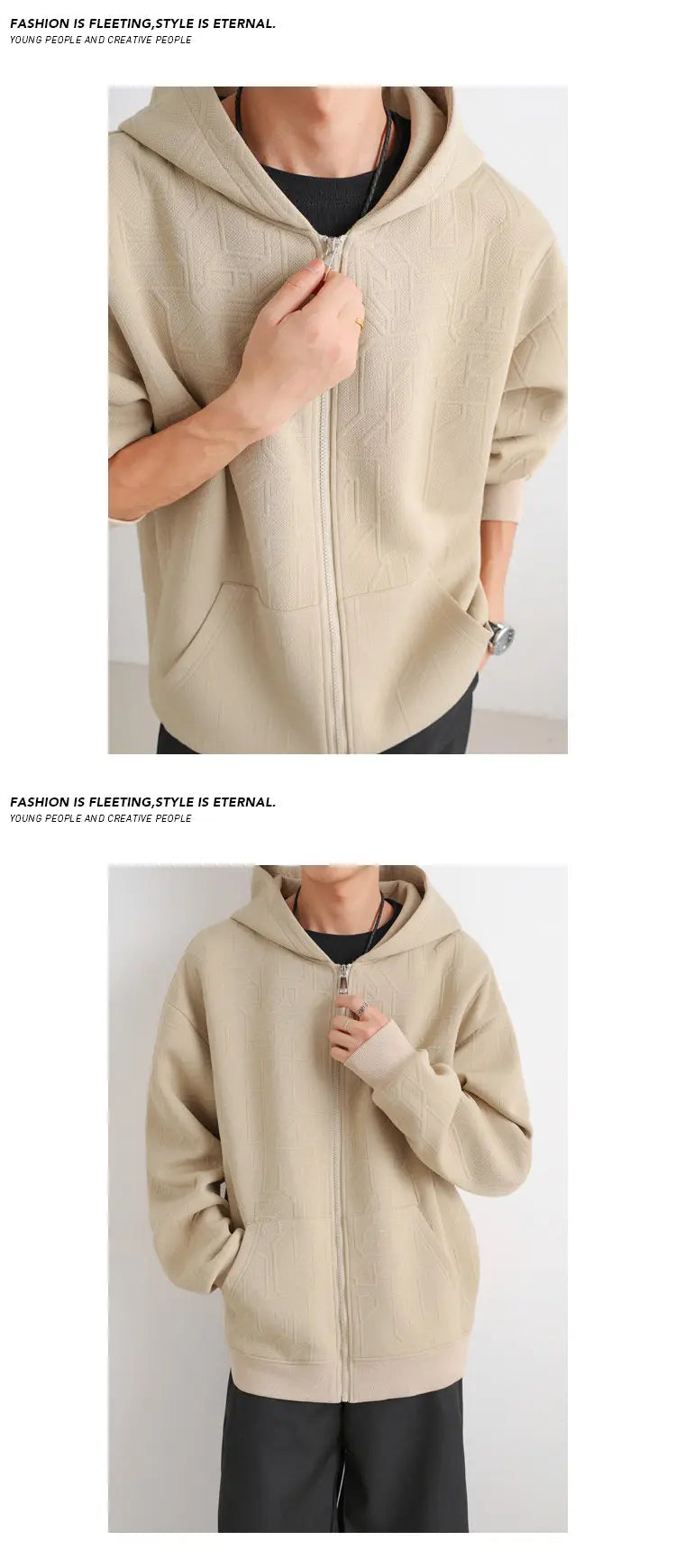 Jacket Mens 2025 Autumn New Hooded Jacket man Streetwear Trendy Outerwear Innovative Fabric Casual Coat Urban Style Lightweight
