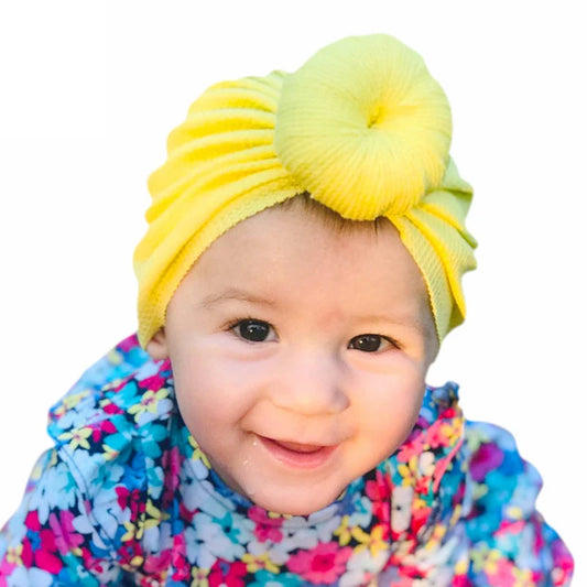 Super Soft Beanies Baby Kids Girls Turban Knot Bonnet Hat Solid Color Stretch Headscarf Toddle Chemo Cancer Cap Hair Accessories