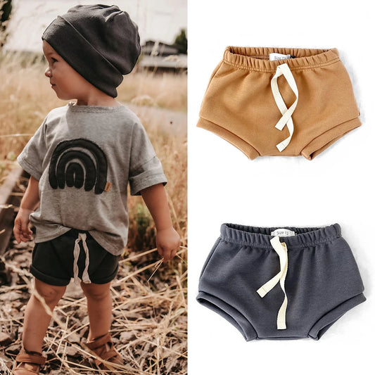2023 New Summer Shorts for Newborn Baby Boy Thick Cotton Triangle PP Pants Shorts Outfit Girls Bloomer Shorts Toddler Trouser