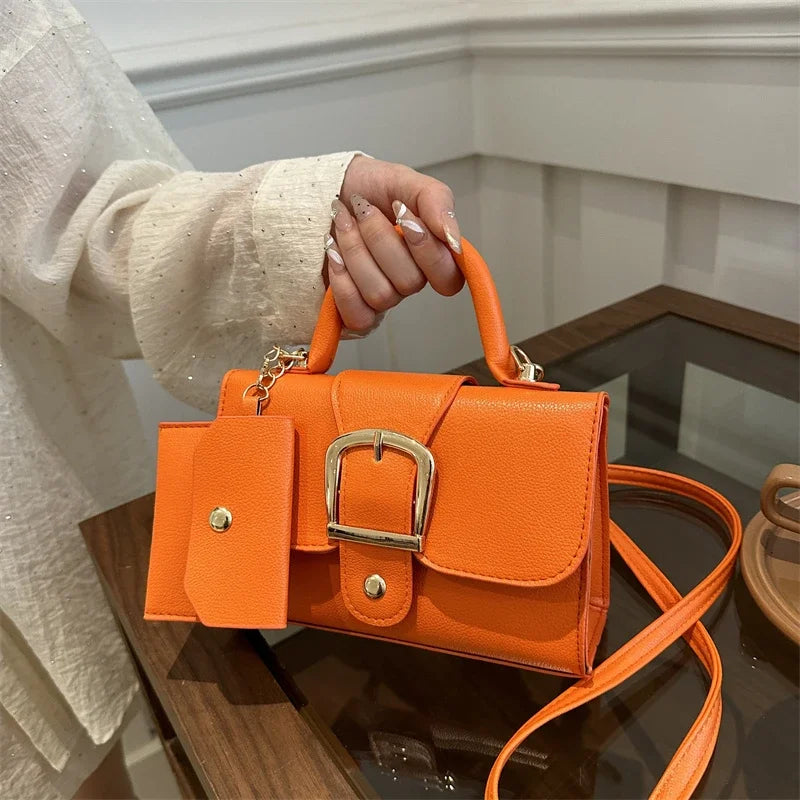 7 Color Pu Leather Ladies Brand Shoulder Bag With Coin Purse Crossbody Small Phone Bag Female Flap Messenger Bag Silver