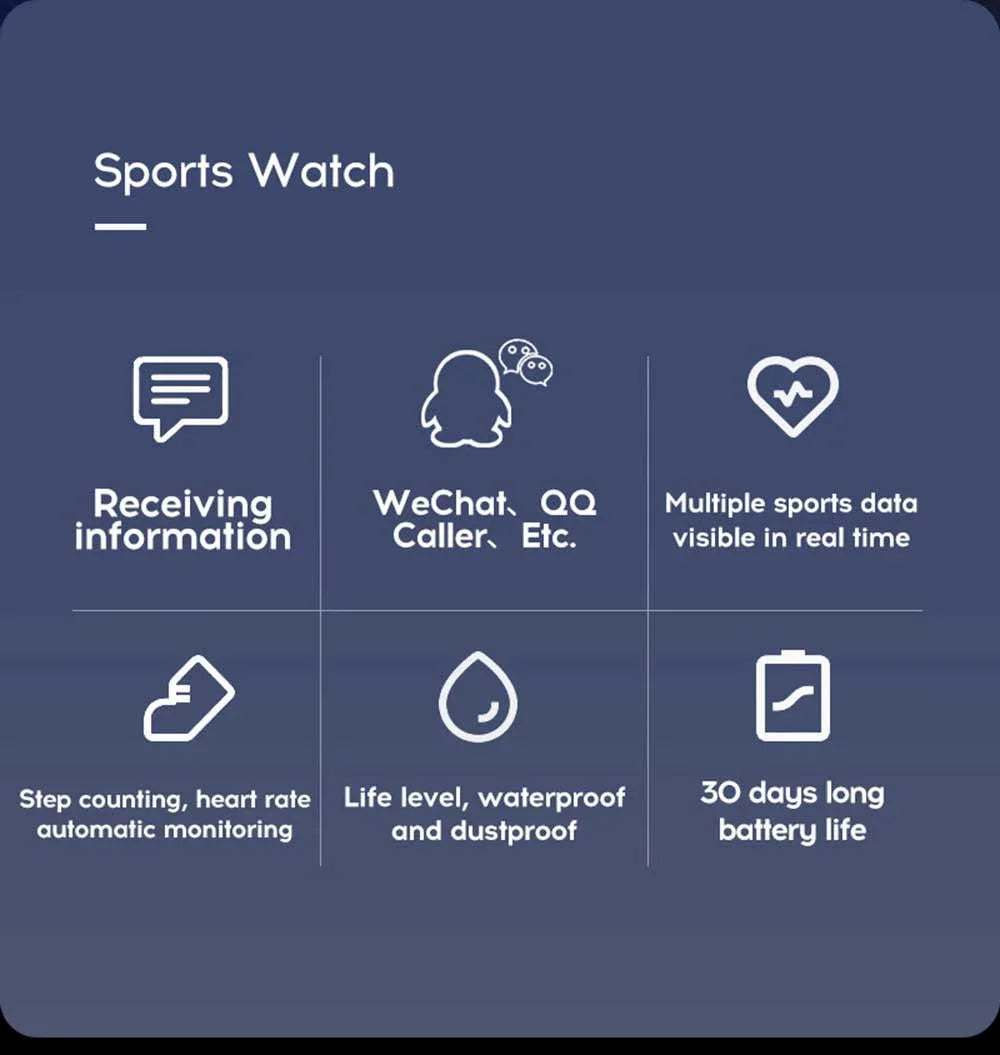 Smart Watch Men Women Wristwatches Smart Watch Message Fitness Monitor Bracelet Birthday Gift Electronic Clock For Android IOS ﻿