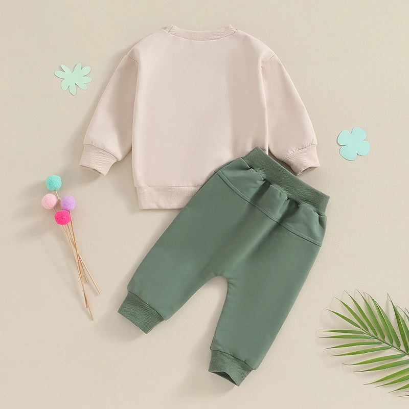 Traje para bebé niña niño 0 3 6 9 12 18 24 meses 2t 3t ropa trébol sudadera Top pantalones conjunto