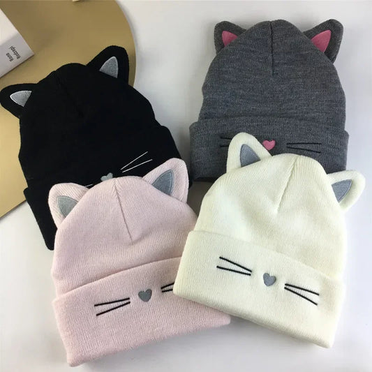 Gorro de Otoño Invierno para niños pequeños, gorro de estilo europeo con adorable Animal y gato para niños pequeños, gorro elástico cálido para bebés de 1 a 5 años