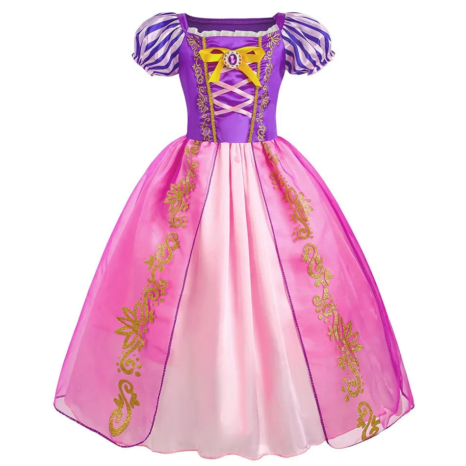Disfraz Halloween Para Mujer Girls Rapunzel Princess Cosplay Dresses Party Gift Mesh Ball Gown Birthday Costume for Carnival