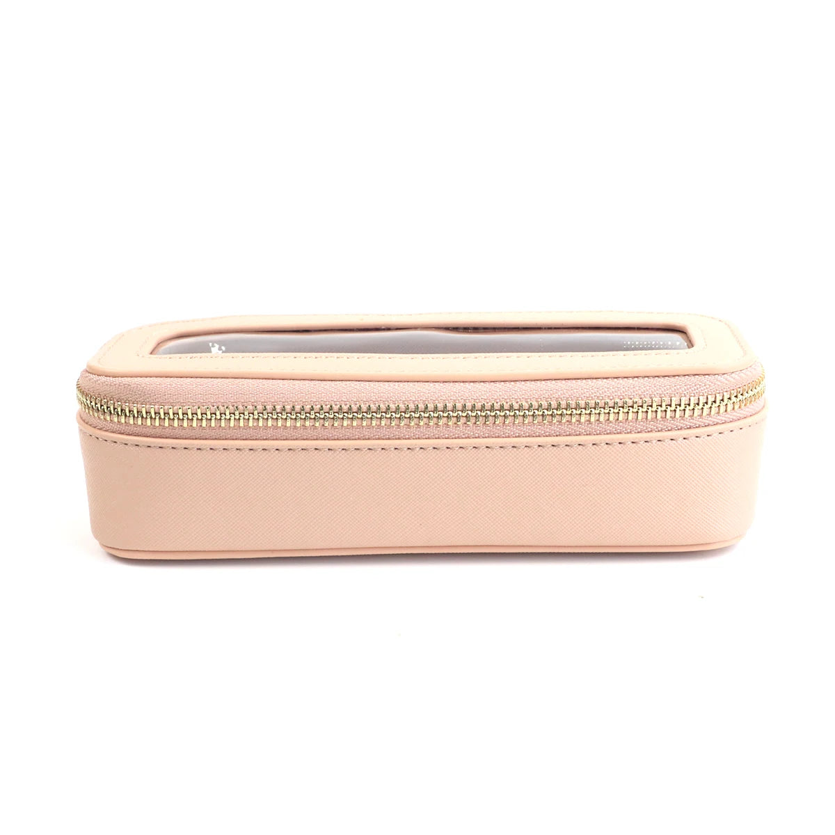Customized Name PU Leather Women's Transparent Makeup Brush Box, PVC Makeup Bag Women's Toiletries Accessories