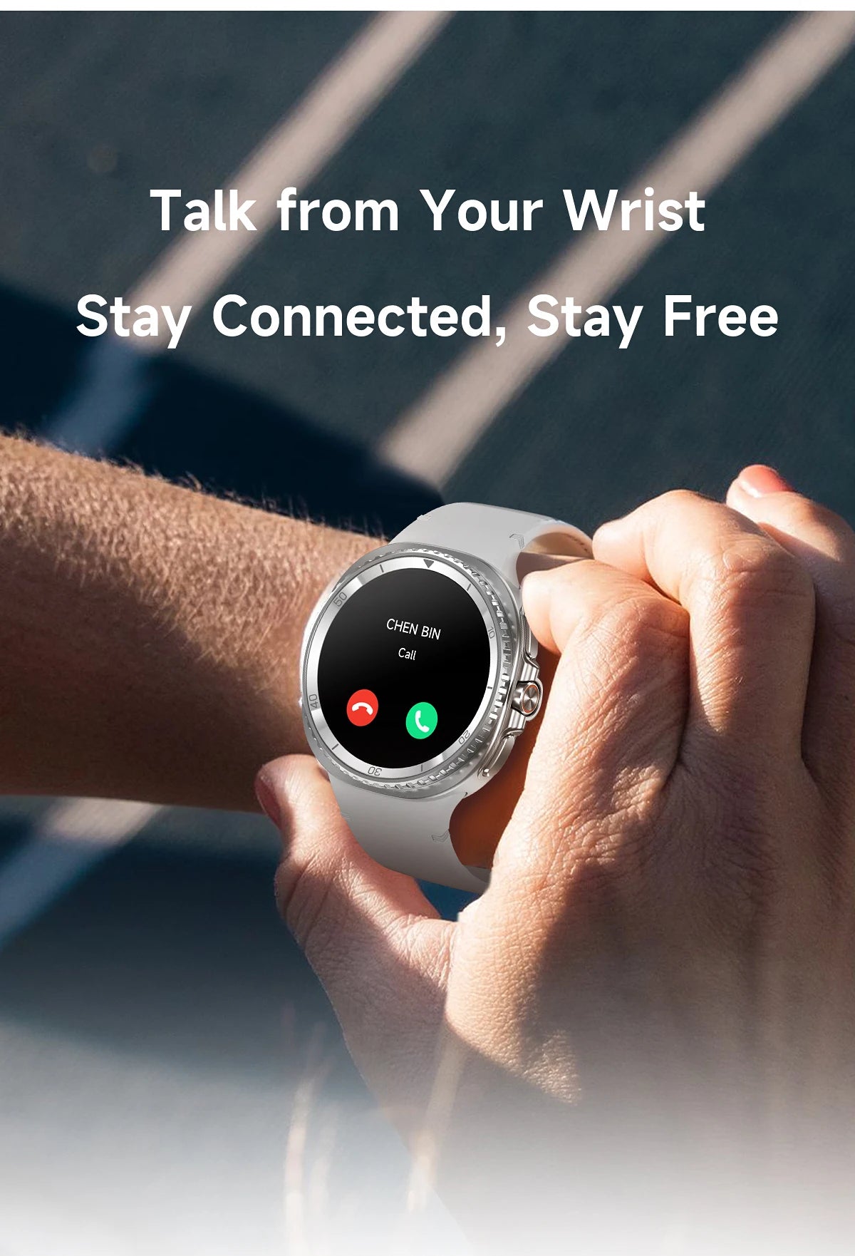Smart Watch Man with Rotating Bezel AI Voice Assistant Receive Call 3ATM Waterproof Remote Music 1.43inch HD Screen Wristwatch