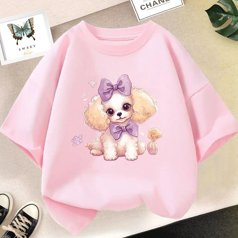 Cute Cartoon Rabbit Lollipop Print T Shirts Student Girls Kawaii Tee High Quality Cotton Summer Short Sleeve Casual Tops