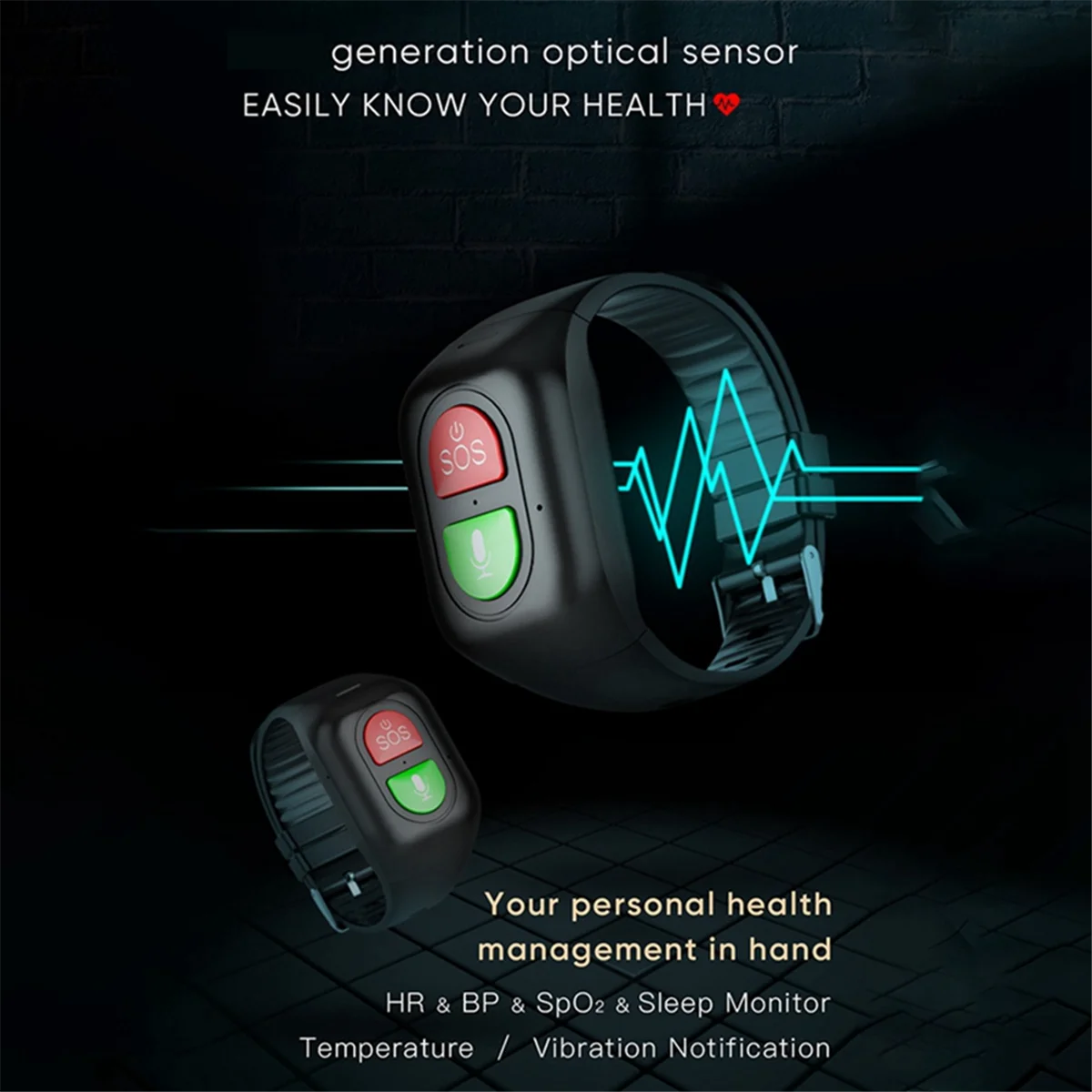 Elderly Smart Watch 4G SOS Anti-Wandering Tracker Sports Bracelet Heart Rate Blood Monitor Emergency Alarm GPS Tracking