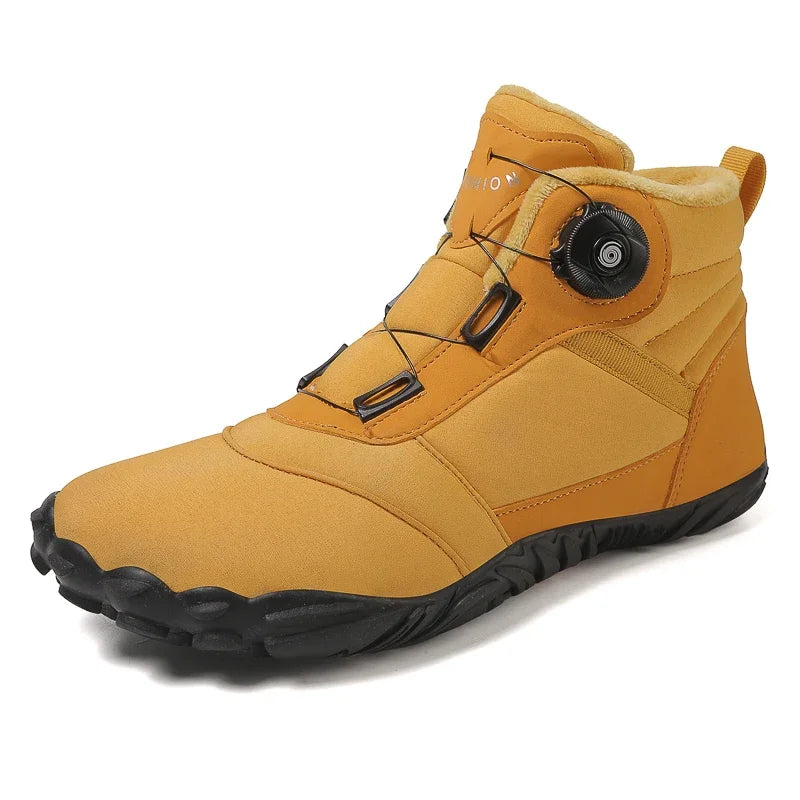 Winter Unisex Boots Plush Warm Snow Boots Comfortable Wide Toe Barefoot Shoes Winter High-top Casual Sneakers Botas Para Hombre
