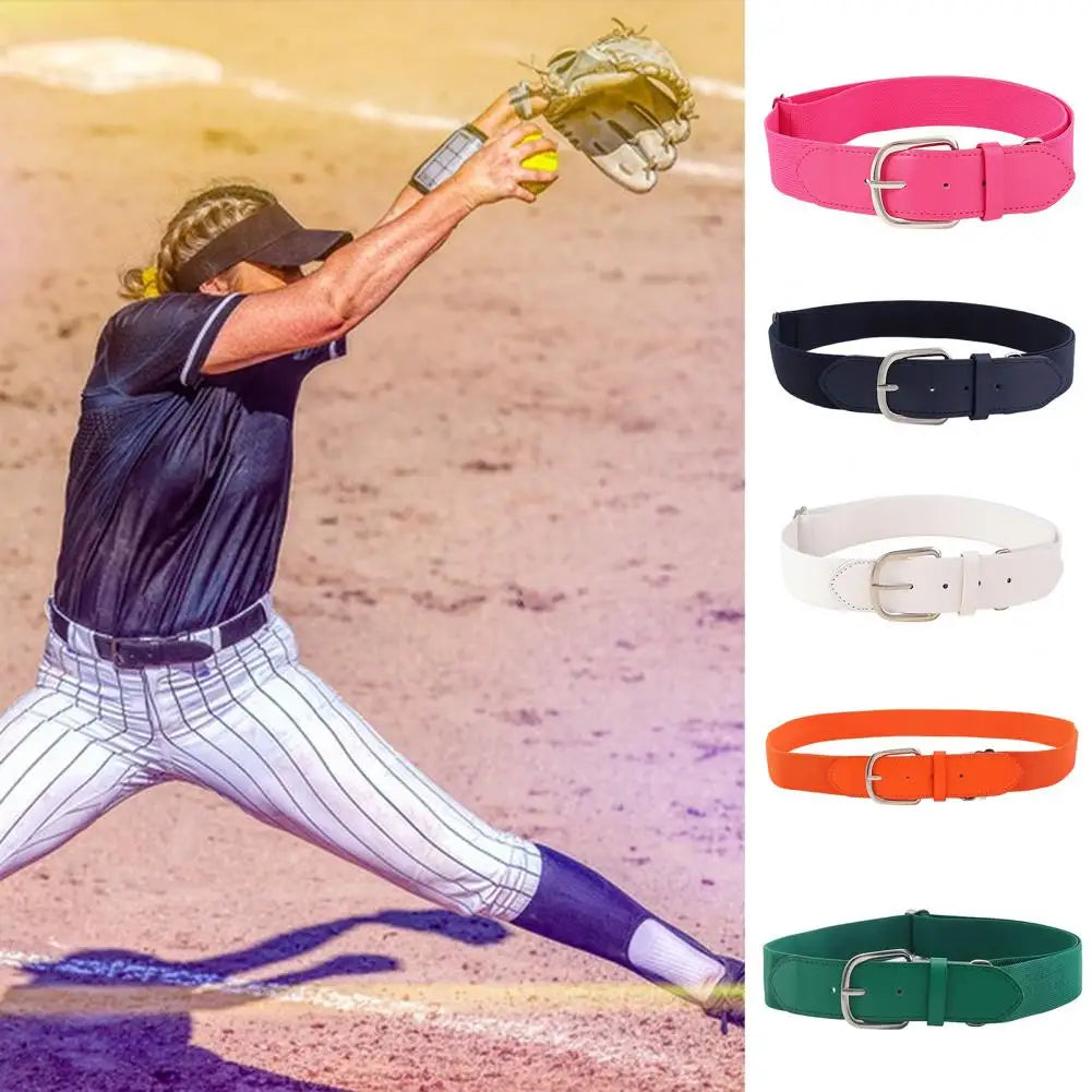 Solid Color Elastic Belt Youth Baseball Softball Belt Set with Adjustable Length Elastic Alloy Buckle Solid Color for Boys