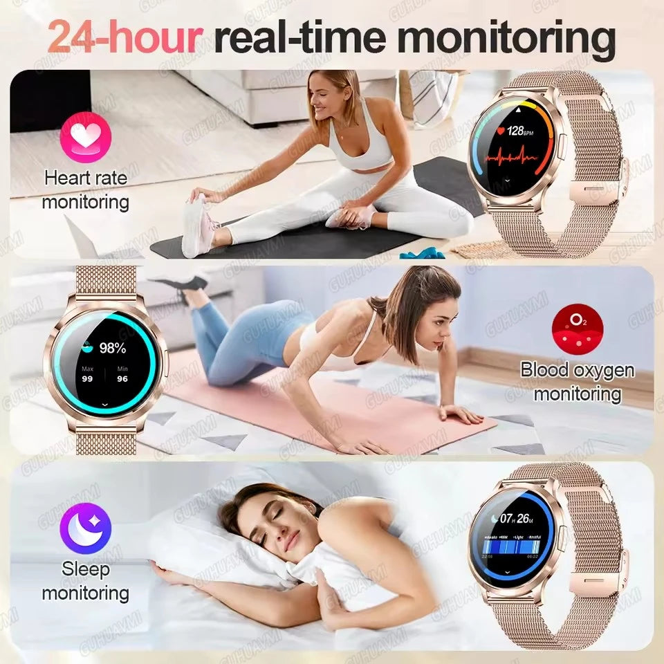 2026New Smart Watch For Women 466*466 AMOLED Display Fitness Monitor Bracelet Ladies' Gift BT Call Digital Clock For Android IOS