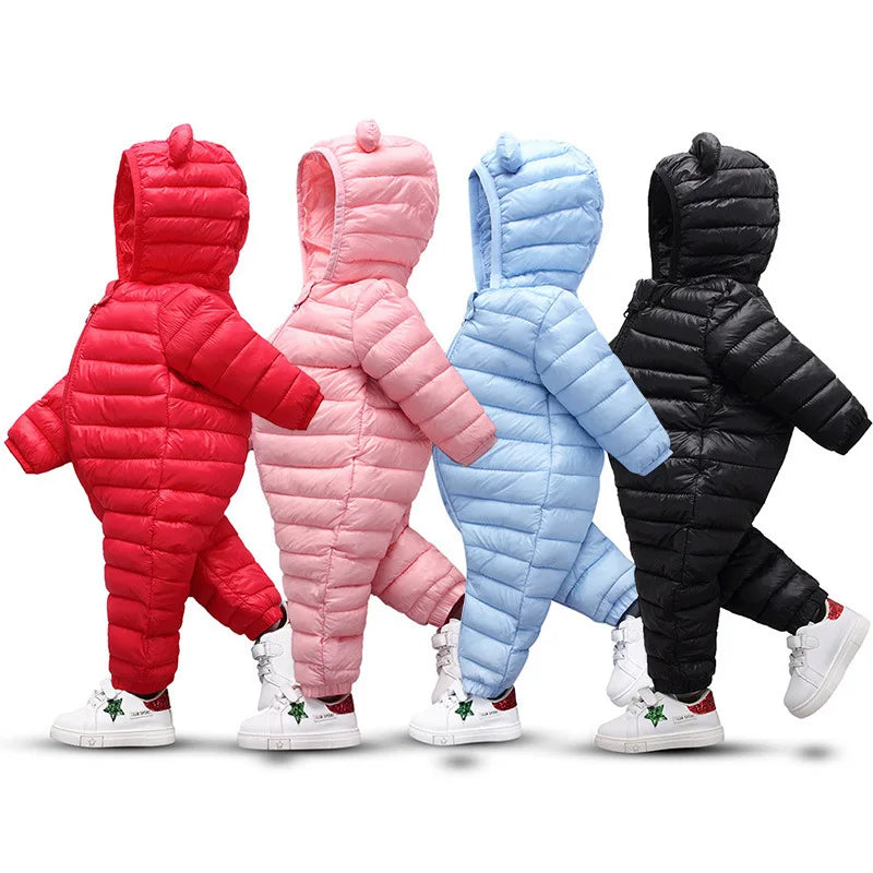 Mameluco de plumón para bebés, niños y niñas, monos de invierno para niños, traje de nieve para bebés, mono cálido para niños recién nacidos, ropa para niños, mamelucos