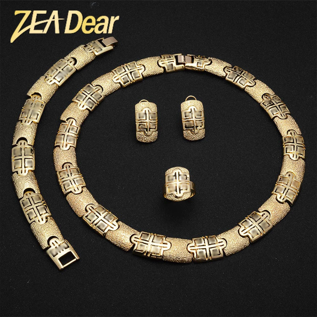 ZEADear Jewelry Sets Egg Shape Bridal Wedding Earrings Necklace Bracelet Ring Gold Plated Anniversary Jewellery Wholesale Gift
