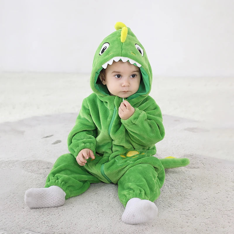 Sully Kigurumis Baby Girls Clothes Romper Winter Soft Warm Infant Boys  Bodysuit Cosplay Pika Hooded Zipper Jumpsuits