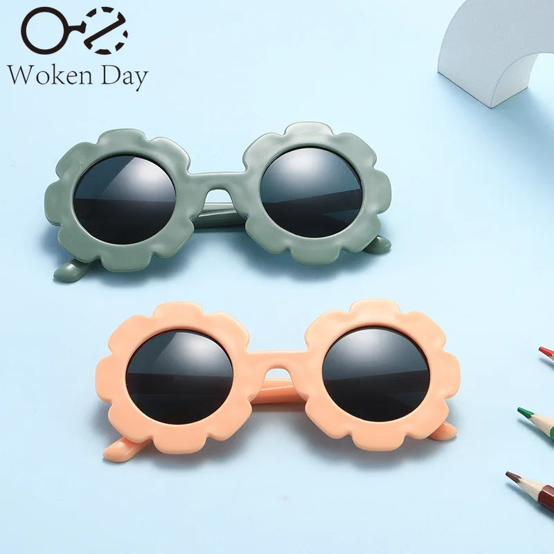 Nuevas gafas De Sol redondas y bonitas con diseño De flores para niños, gafas De Sol UV400 para niños y niñas, gafas De Sol encantadoras para bebés, gafas De Sol para niños