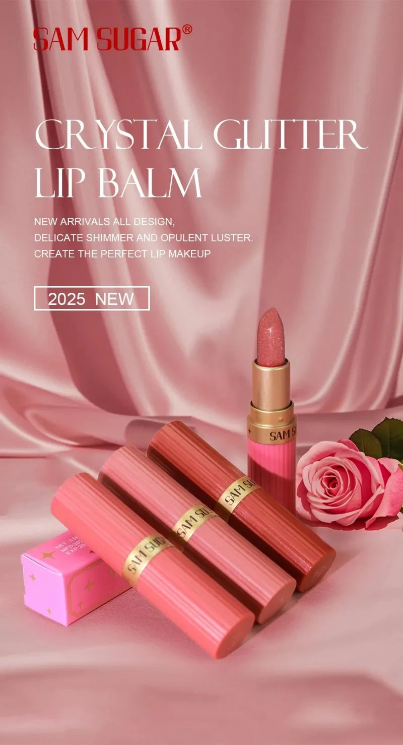 Pearlescent Pink Glitter Lipstick Metallic Waterproof Long Lasting Nude Matte Velvet Lip Stick Shimmer Diamond Women Sexy Makeup