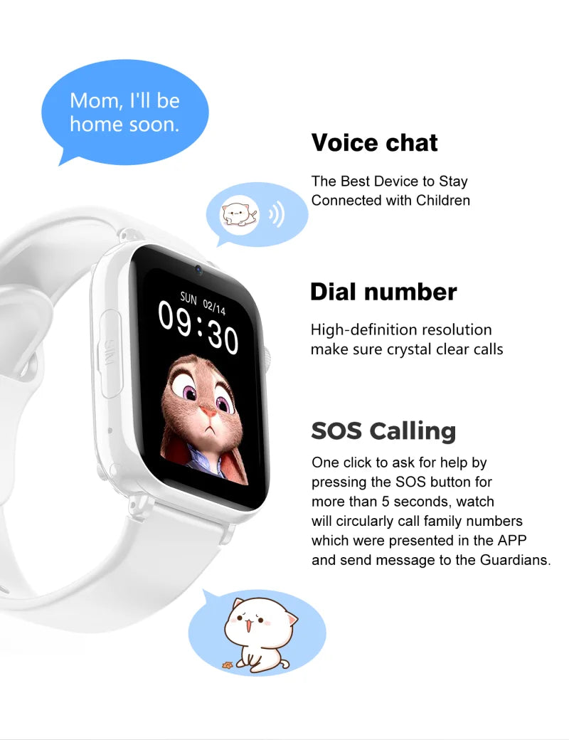 Kids Smart Watch Phone GPS Tracker WIFI LBS Location Video Call Ultra Case Baby Sound Monitoring 4G SmartWatch for Xiaomi LT38