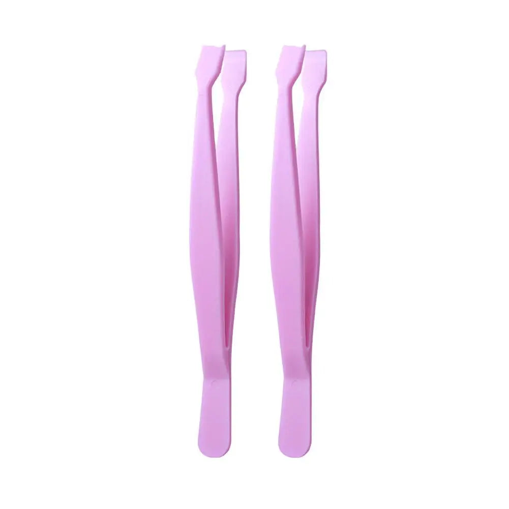 Flat Head Eyelash Tweezers for DIY Cluster Lashes, Anti-Adhesive Lash Applicator Tool, Safe Makeup Tool for Beginners