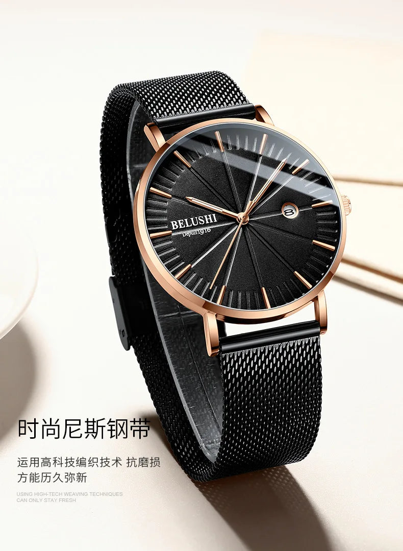 Top Fashion Waterproof Quartz Watch Student Steel strap Man Watch Mens Watch Fashion Trend Men's Wristwatch reloj hombre