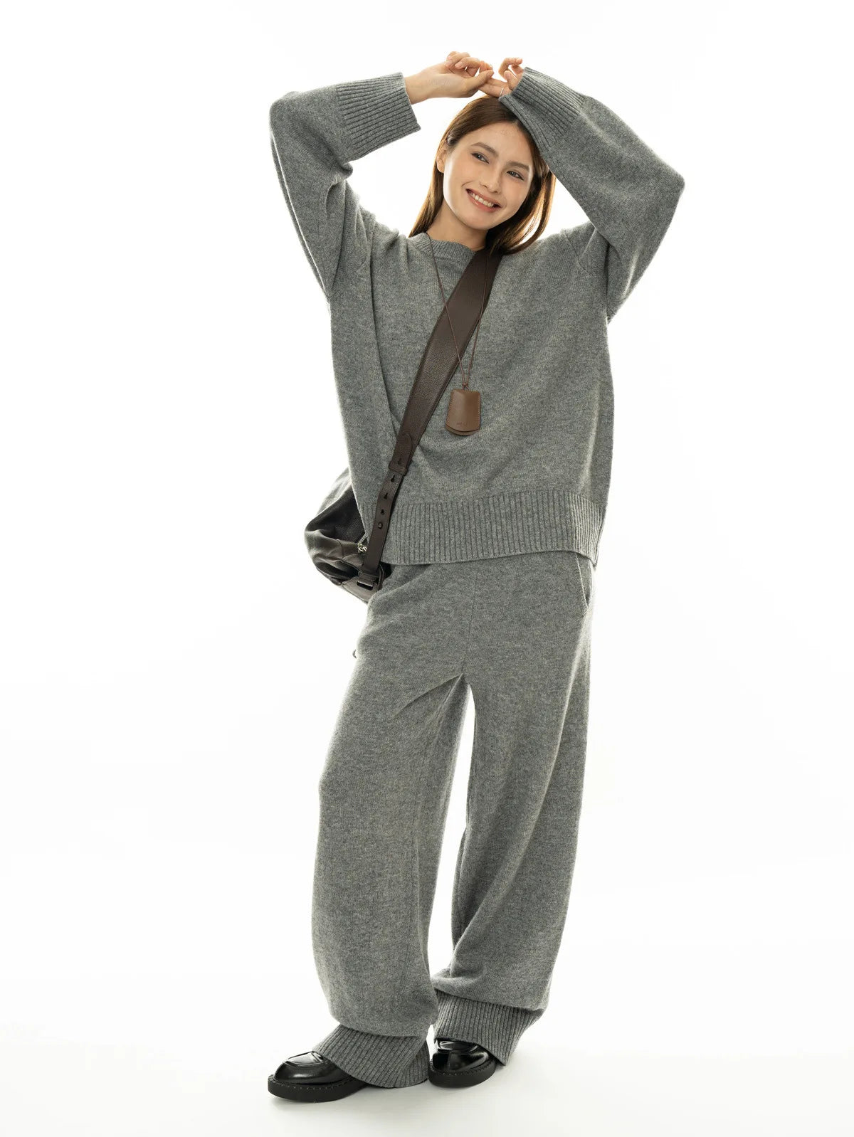 Women Sweater Suits High Quality 50% Wool Pullover With Knitted Pants Two Piece Sets Tracksuits Ladies Outfits Winter Clothes