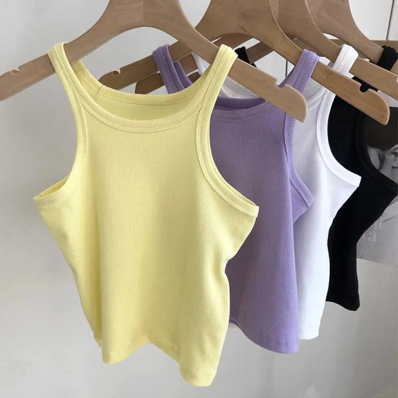 2025 Women Tank Tops Sexy Cropped Top Female Women Summer Camisole Camis Black White Sport Clothes For Women