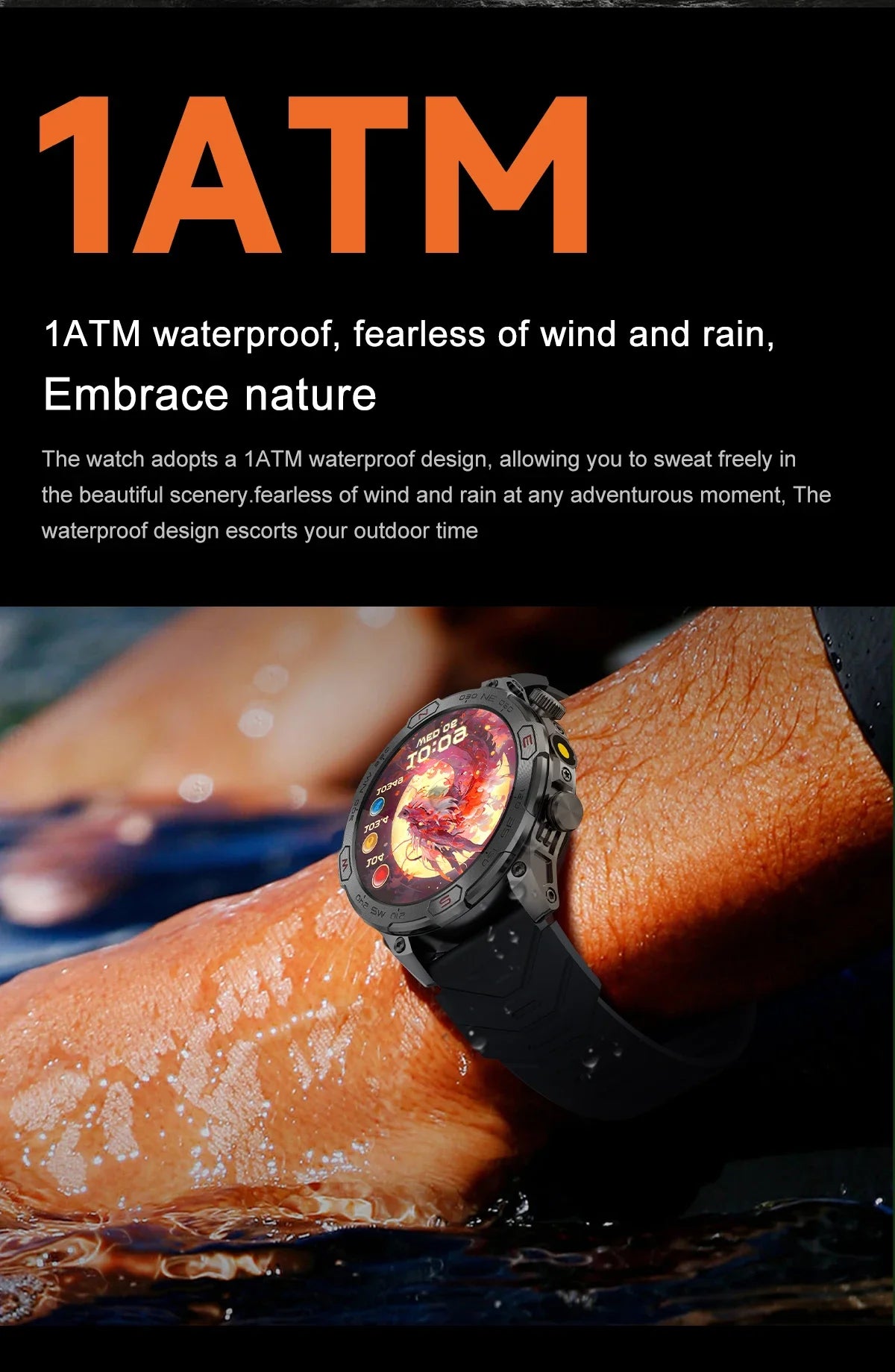 For Huawei Xiaomi New Smart Watch Men 1.43 inch Altitude Compass GPS Sports Tracker Waterproof Watch Bluetooth Call Smartwatchs