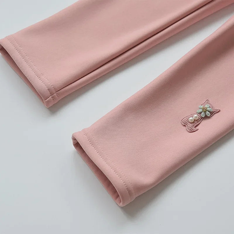 Kids Fleece-Lined Leggings - Thick Warm Pants for Girls, Winter Thermal Tights & Children's Bottoms Girls Leggings