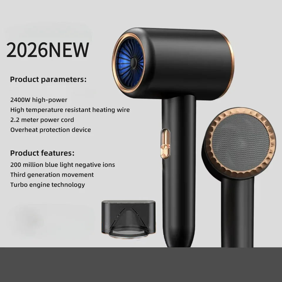 2026NEW Hair Dryer High-Speed Electric Turbine Airflow Low Noise Constant Temperature And Quick Drying Suitable For Home
