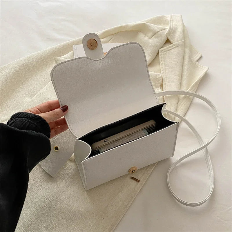 7 Color Pu Leather Ladies Brand Shoulder Bag With Coin Purse Crossbody Small Phone Bag Female Flap Messenger Bag Silver