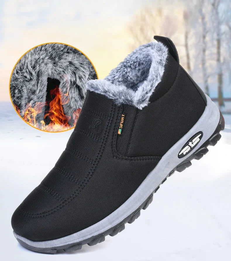 New Winter Snow Boots Outdoor suede anti slip shoes Men Casual Warm Fur Boots Comfortable elderly cotton shoes Zapatos Hombre