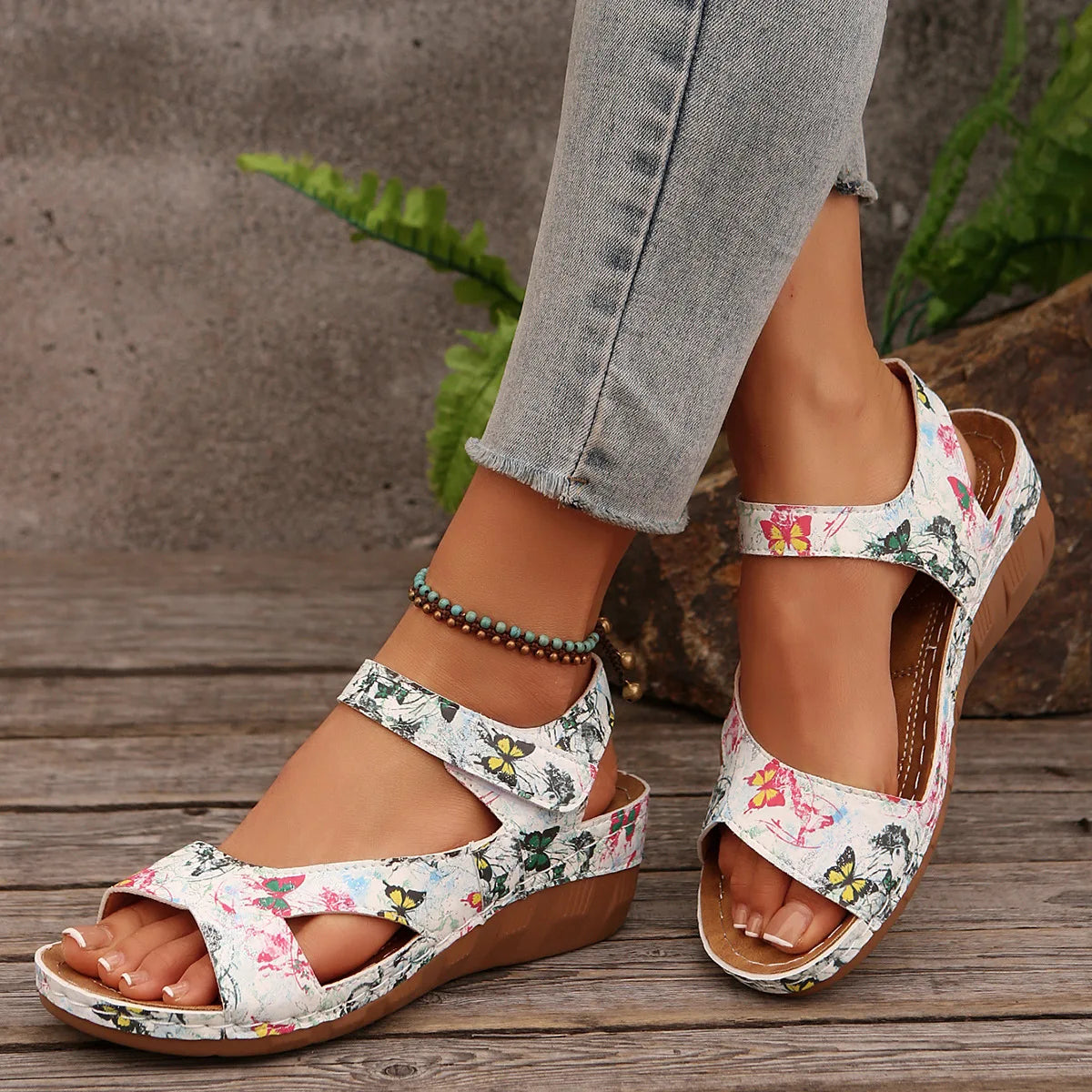 Summer Shoes Women Sandals Non-Slip Shoes Woman Retro Ladies Shoes Wedge Women's Sandals Beach Female Footwear Women Sandal
