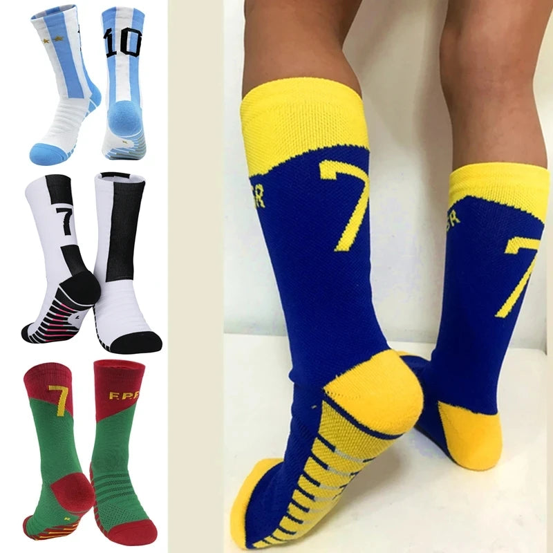 Number Kids Soccer Socks 10# Star 7# Mid-tube Boys Cycling Socks Outdoor Towel Bottom Fashion Men's Sport Football Short Socks