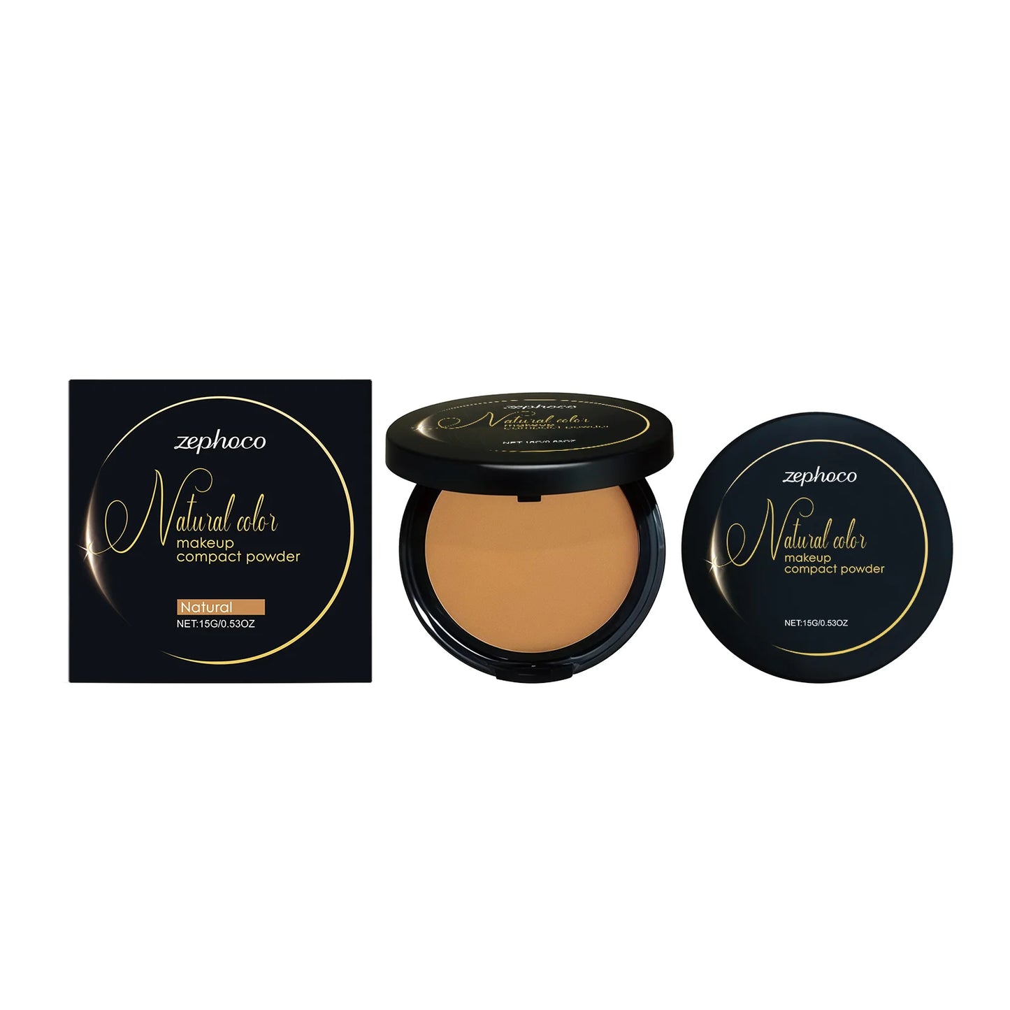 Oil Control Pressed Powder Matte Setting Long Lasting Three-Color Foundation Powder Dark Skin Natural Makeup Compact Powder
