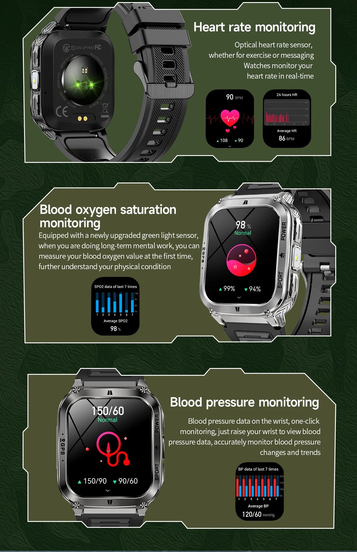 Smart Watch Men Women 1.83" AMOLED Screen 1000mAh Bluetooth Call Sports Fitness Bracelet IP68 Waterproof Smartwatch For Android