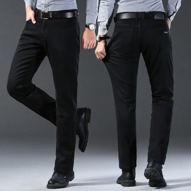 Men Classic Advanced Fashion Brand Jeans Jean Homme Man Soft Stretch Black Biker Masculino Denim Trousers Mens Pants Overalls