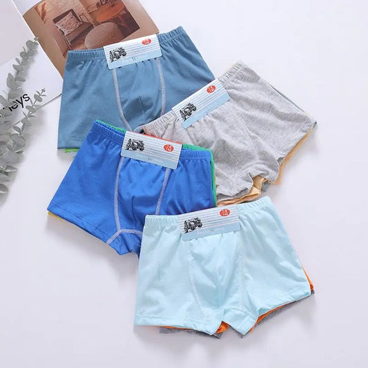 3Pcs/Lot Boys Cotton Boxer Underwear Solid Color Shorts Cotton Boy Boxer Panties Boys Underwear Toddler Underpants