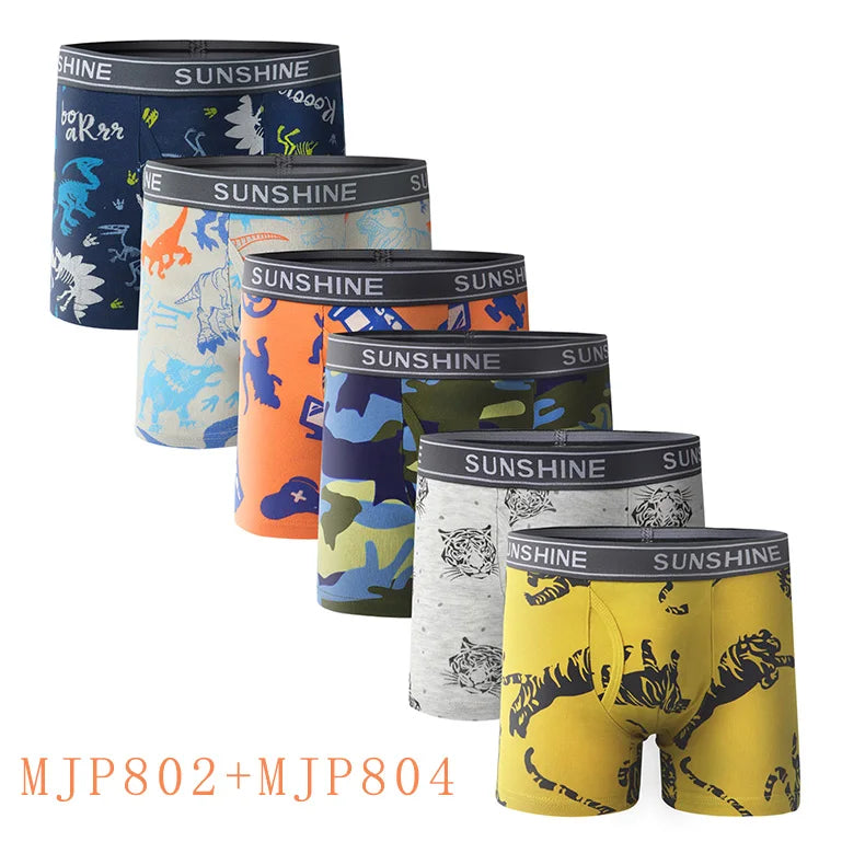 Baby Toddler Boys' Underwear,  100% Cotton Kids Underwear, Little Boys Briefs Soft Dinosaur Boxer Briefs(Pack of 6)