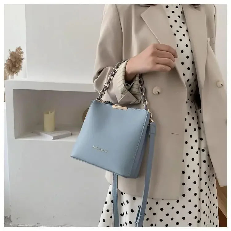 Women's Leather Fashion Senior Small Fresh Chain Bucket Bag Shoulder Crossbody Handbag Tote Bags for Women Bolsos Para Mujer