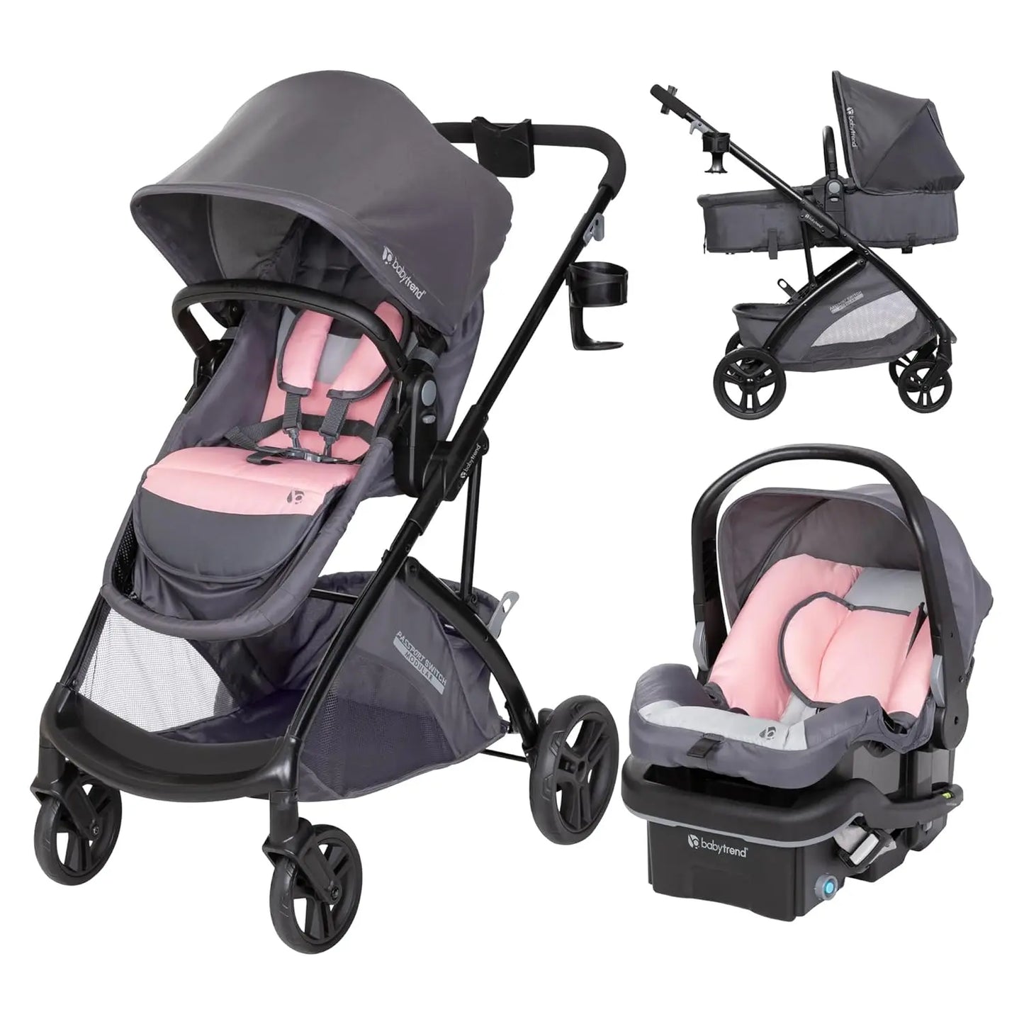 Factory Direct Sales Switch 6-in-1 Modular Stroller Travel System with EZ-Lift™ PLUS Infant Car Seat, Dash Pink