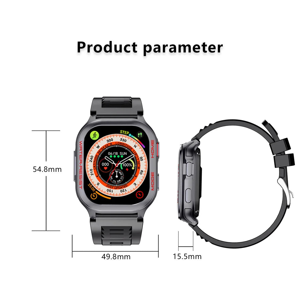 2.04-inch HD Screen Smart Watch Support SIM Card Men Women GPS Outdoor 4G Dial Call Message Reminder Fitness Tracker Smartwatch