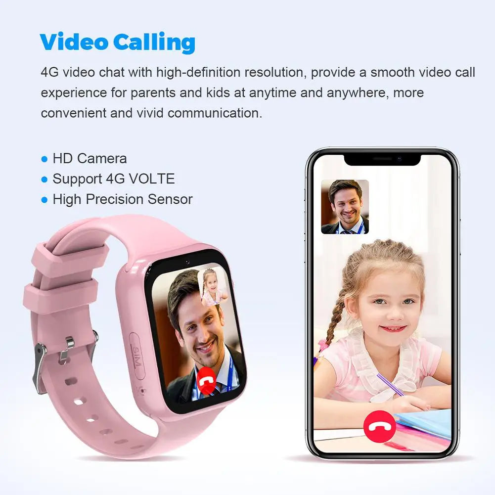 Children's Smart Phone Watches Multiple Language Video Call Waterproof SOS GPS Positioning 4G Full Network Connectivity For Kids