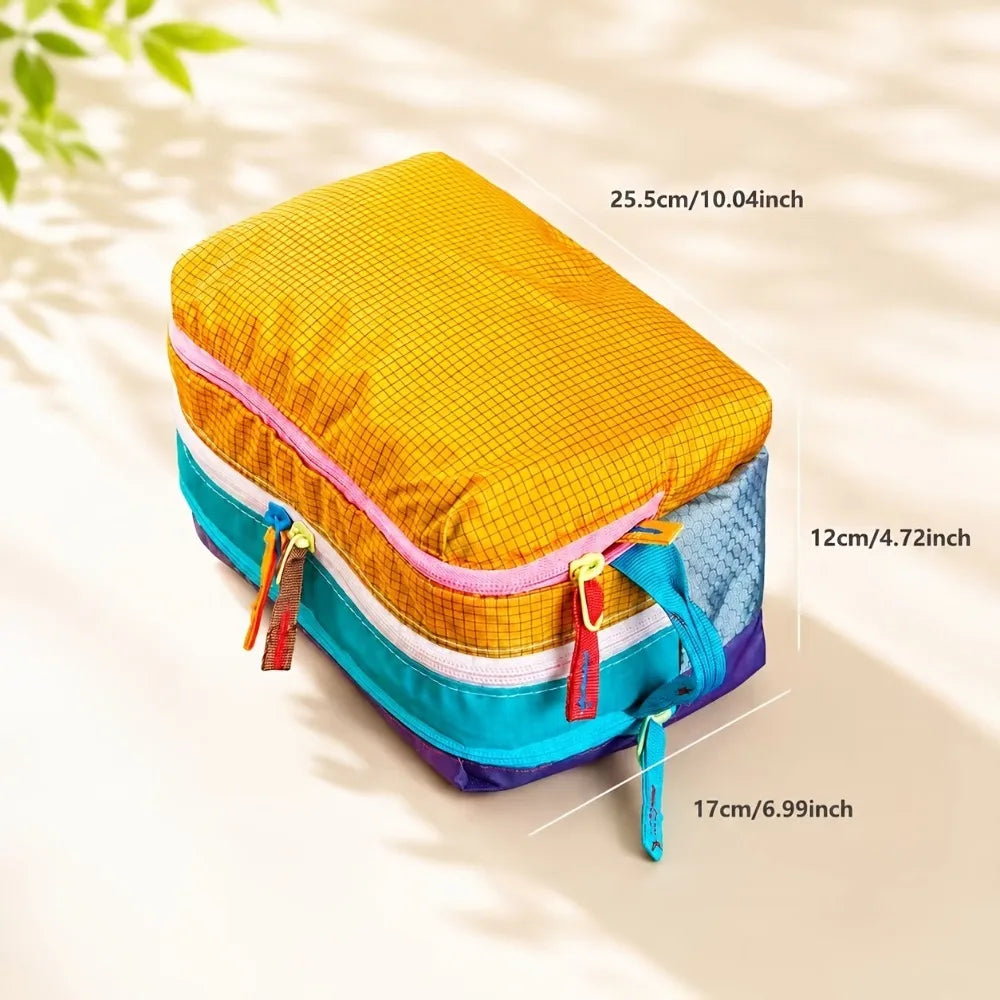 Multi-Compartment Toiletry Bag Suitable Dopamine Color Travel Organizer Layered Storage Compartments Makeup Brush Storage Bag