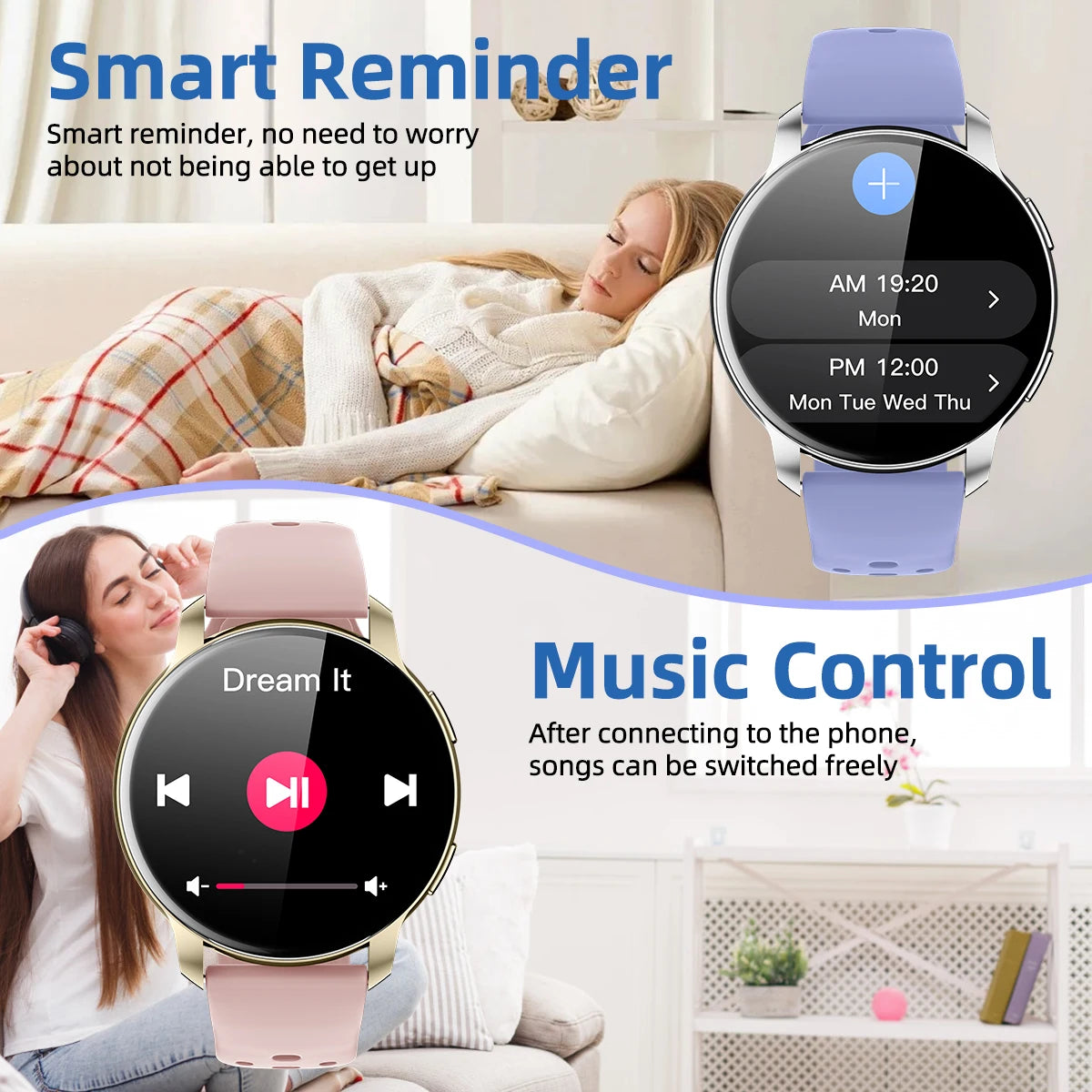 2026 Smart Watch for Men Women Bluetooth Call 1.46'' HD Display Fitness Tracker Heart Rate Sleep Monitor IP67 Waterproof Android