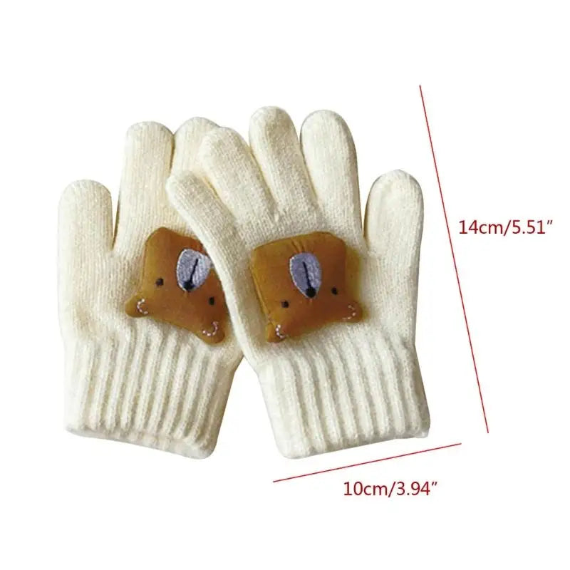 Toddler Gloves Kids Mitten Kids Gloves Full Finger Mittens Winter Knitted Gloves for Little Boys & Girls Supplies 1 Pair