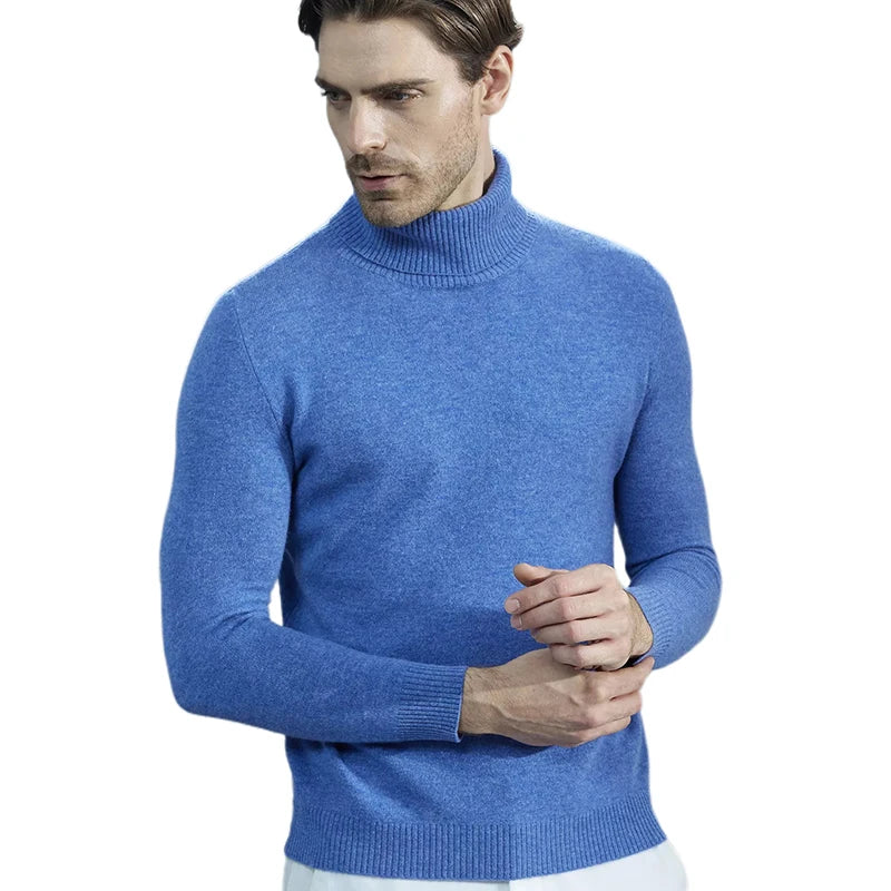 Men Knitted Sweaters Cashmere Sweater 100% Merino Wool Turtleneck Long-Sleeve Thick Pullover Winter Autumn Male Jumpers Clothing
