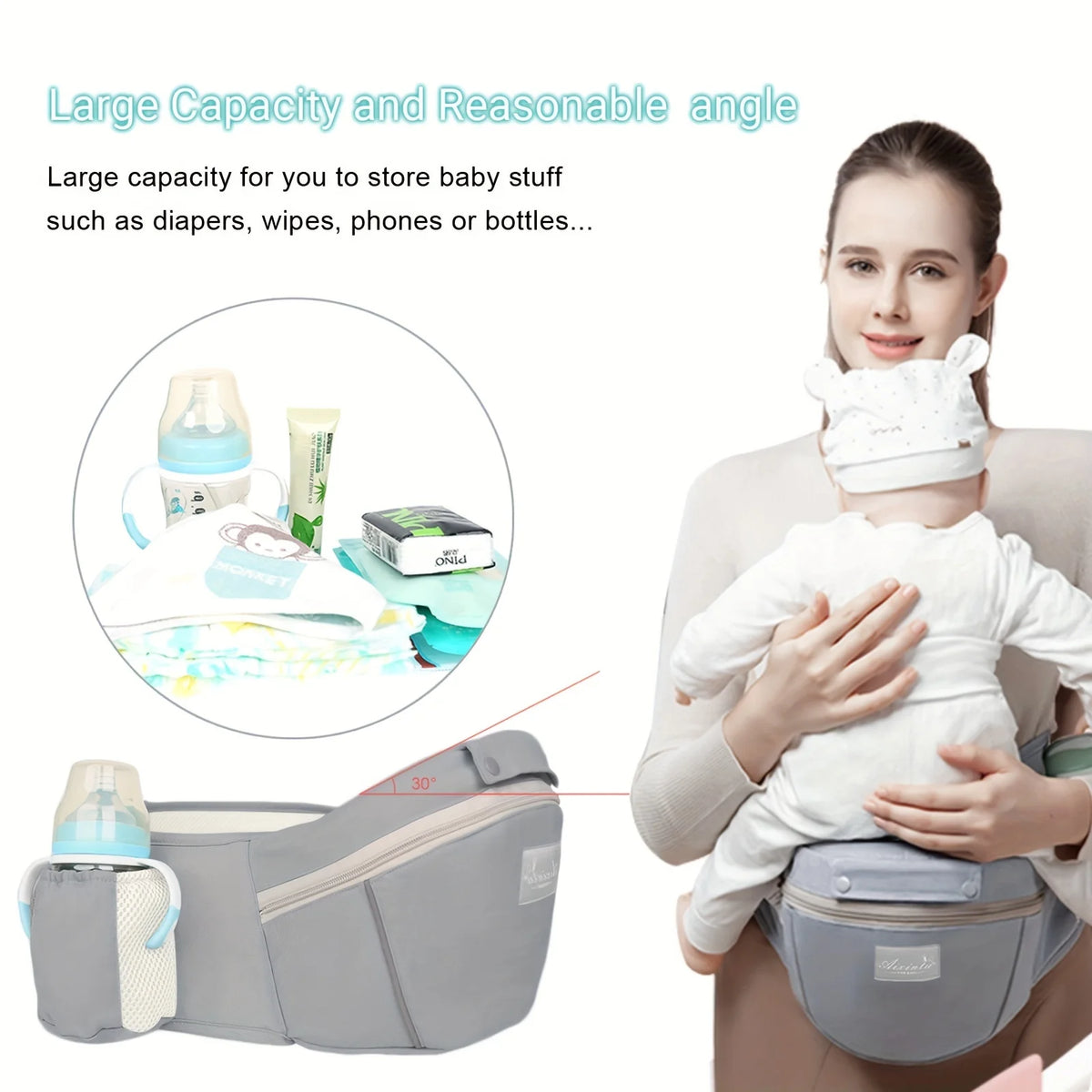 Baby Carrier Infant Multifunctional Waist Stool Newborn To Toddler Before and After Kangaroo Bag Accessories 6-in-1 Baby Carrier