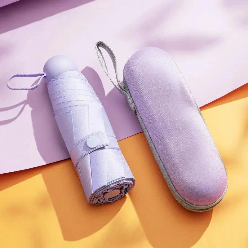 Ultralight And Compact Portable Capsule Umbrella UV Protection Umbrella Mini Five-fold Umbrella