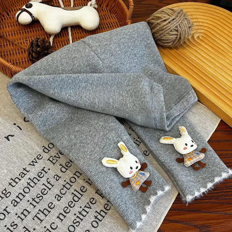 Girls' Fleece-lined Leggings for Autumn and Winter Thickened One-piece Fleece Pants for Kids Stylish Warm Pants for Baby
