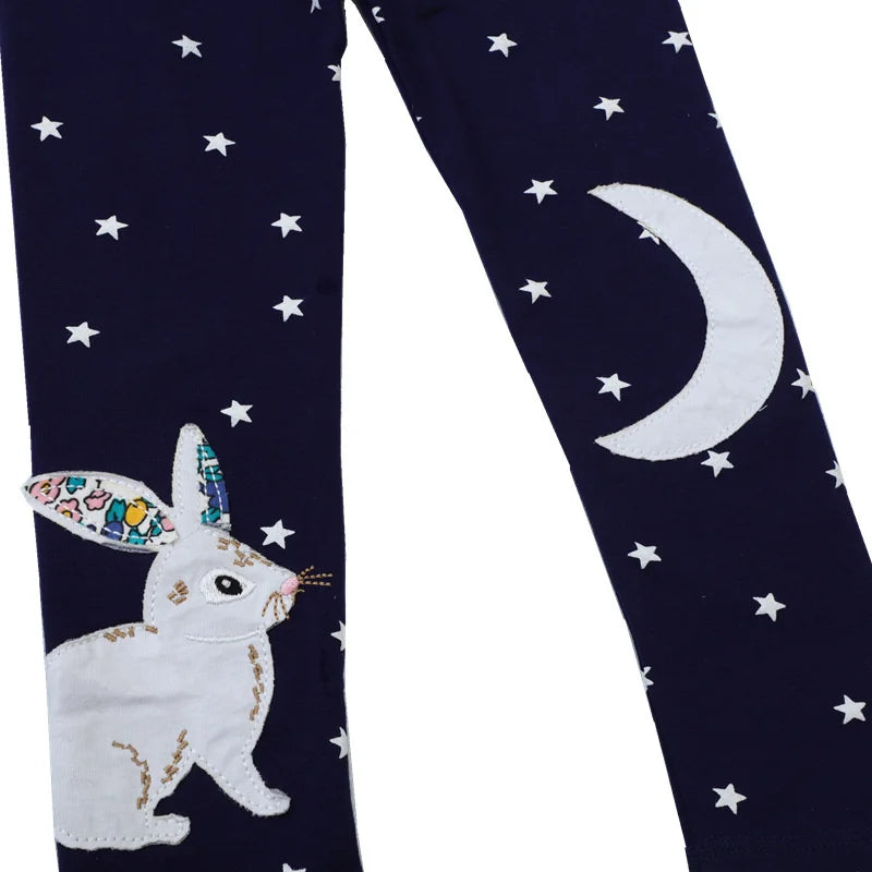 Jumping Meters 2-7T Bunny Applique Girls Leggings Pants Animals Embroidery Children's Clothing Skinny Baby Pencil Pants Baby